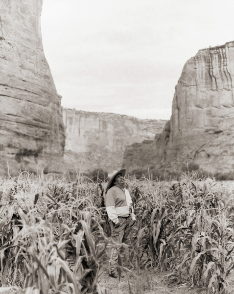 Eddie in the Cornfield, Canyon de Chelly<br>Platinum Photograph